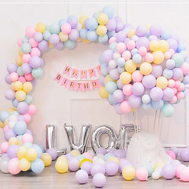 Latex Round Custom Assorted Color Pastel Macaroon Ballon Balloons Set