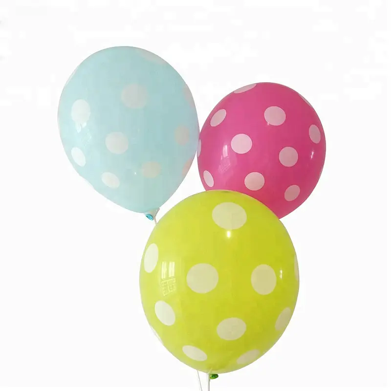 12 Inch Polka Spots Helium Small Round Shaped Latex Balloon
