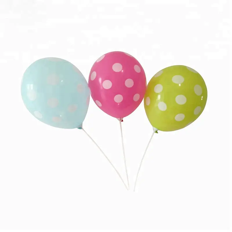 12 Inch Polka Spots Helium Small Round Shaped Latex Balloon
