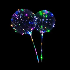 Wholesale Festival Celebration Party Transparent Clear Globos Led Lighting Up Flashing Luminous Balloon with Led Lights Strip