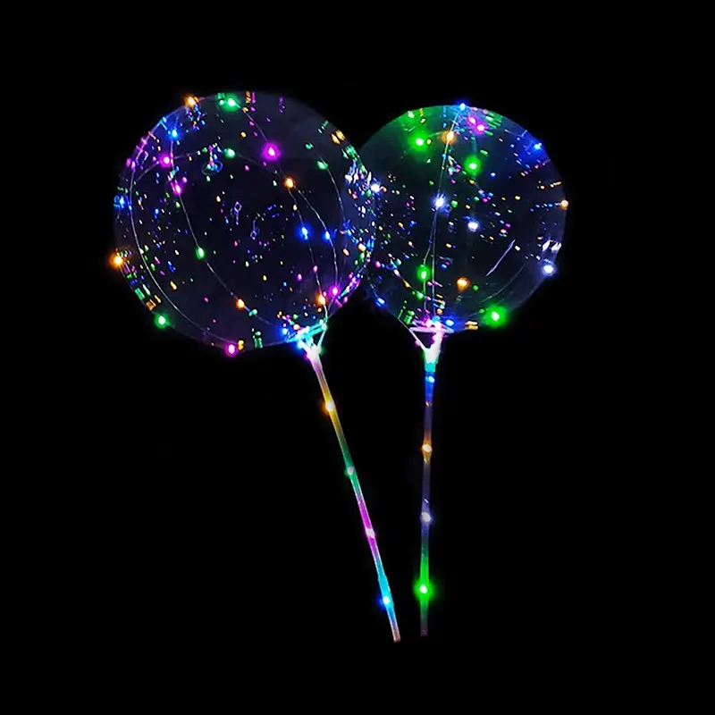 Wholesale Festival Celebration Party Transparent Clear Globos Led Lighting Up Flashing Luminous Balloon with Led Lights Strip