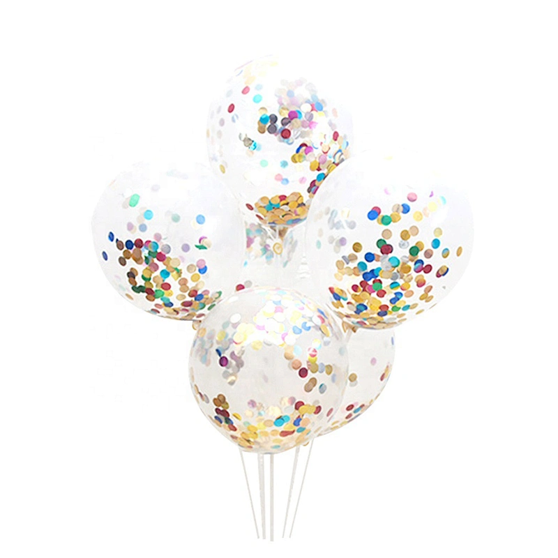 100 Pcs EN71 Valentitine Custom Printed Logo 36 inch Giant Transparent Ballon Mix Gold Confetti Balloon with Gold Metal Confetti