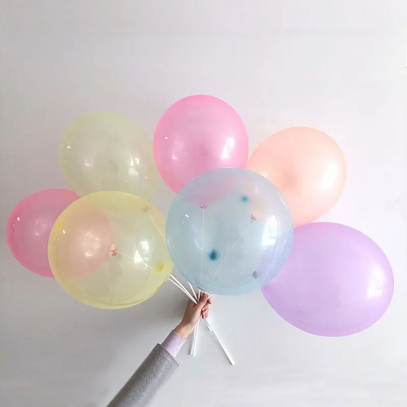 Party 18 24 36 inch Purple Bubble Latex Ballon Ball Helium Transparent Clear Bobo Globos Crystal Balloon