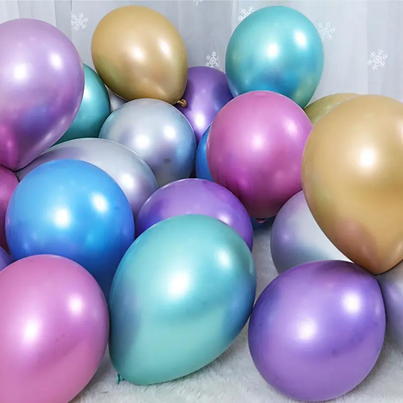 Happy Birthday Party Round Helium Latex Metallic Silver Color 12 inch Balloon Ballon