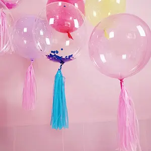 Party 18 24 36 inch Purple Bubble Latex Ballon Ball Helium Transparent Clear Bobo Globos Crystal Balloon
