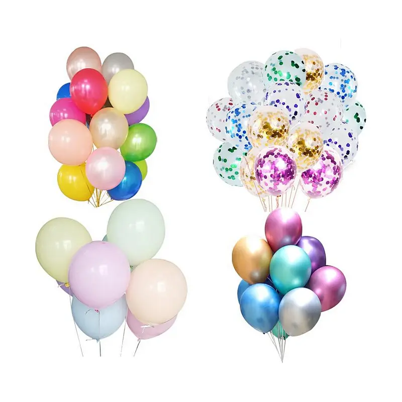 Various Different Kinds and Size of Metal Metllic Color Helium Latex Party Decoration Supplies Balloon Ballon with Variety Type