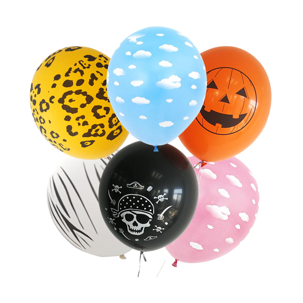 Festival Mini Small 9 Printing Decoration Toy Red Latex Round Full Color Cloud Digital Leopard Pirate Slogan Printed Balloon
