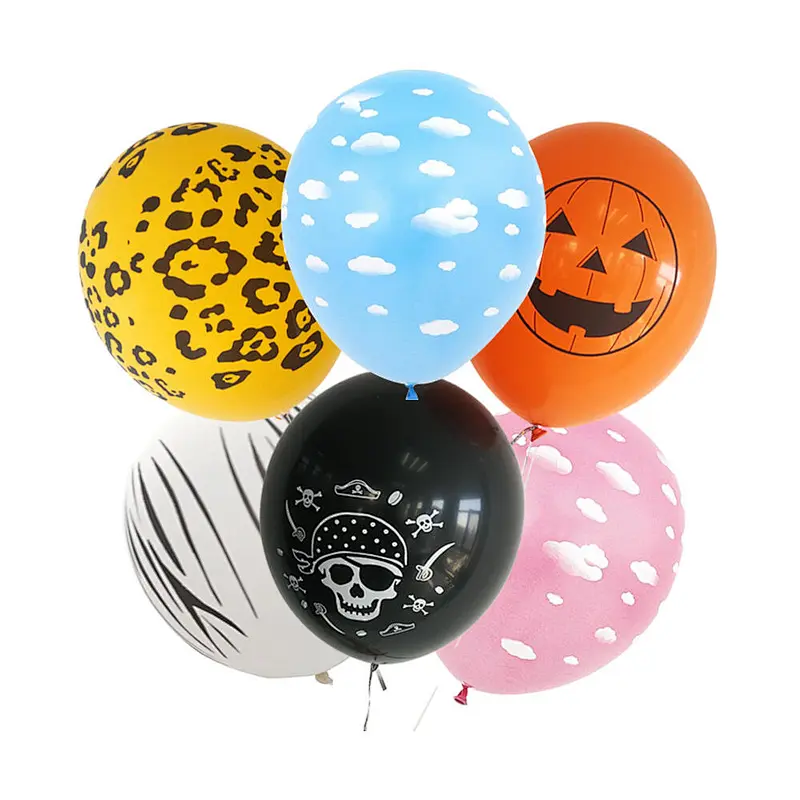 Festival Mini Small 9 Printing Decoration Toy Red Latex Round Full Color Cloud Digital Leopard Pirate Slogan Printed Balloon