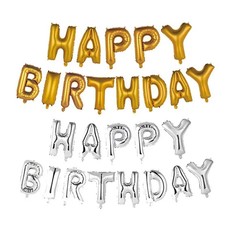 Air Helium Happy Birthday Letter Party Decoration Foil Balloon Banner Set
