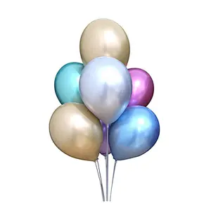 Big Size Large 12 inch Solid Balon Metal rose gold silver red pink Blue and golden color Chrome Latex Ballon Balloon