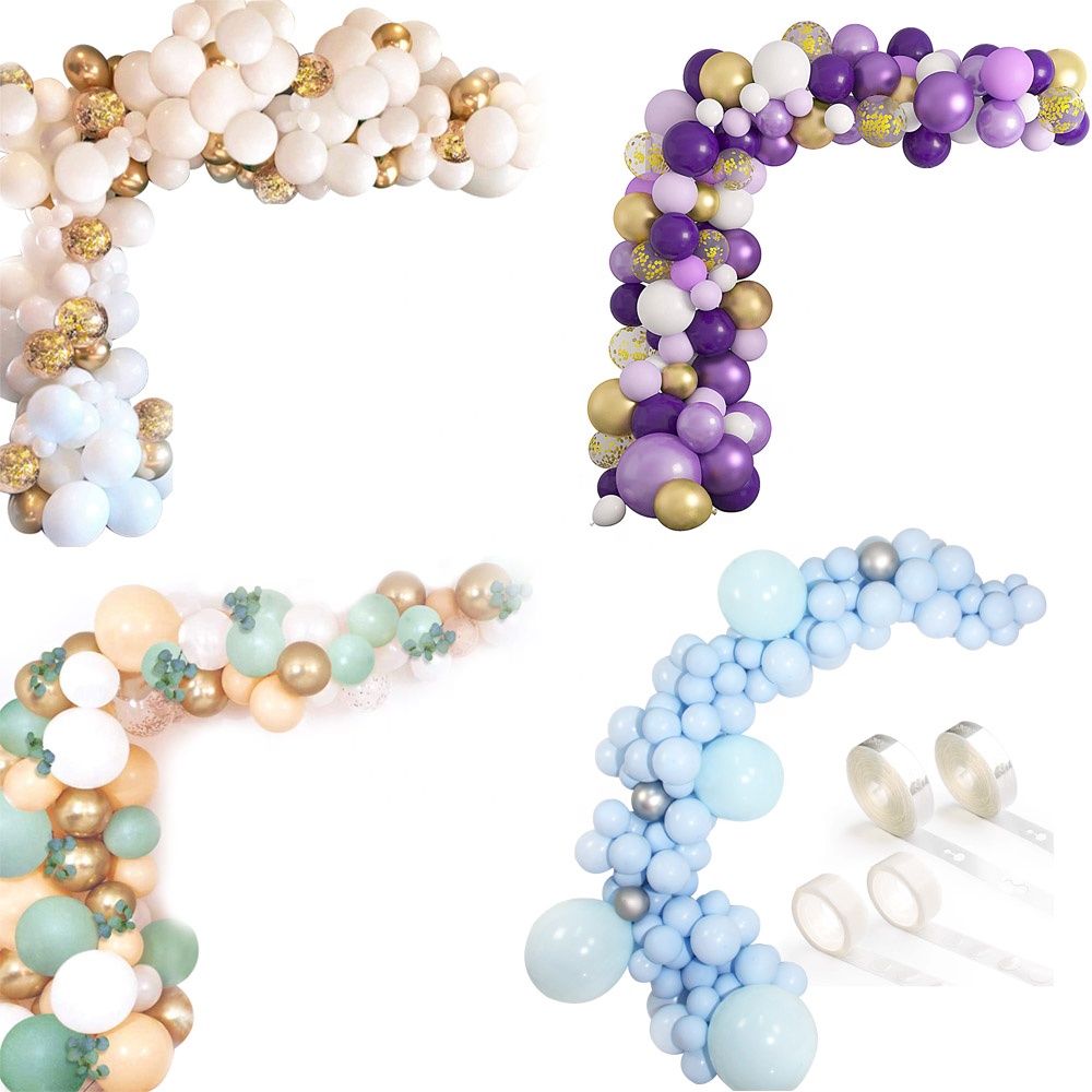 Pink Purple Blue Peach Gold Black White and Grey Latex Baloon Garland Party Decoration Ballon Balloon Arch Kit Set