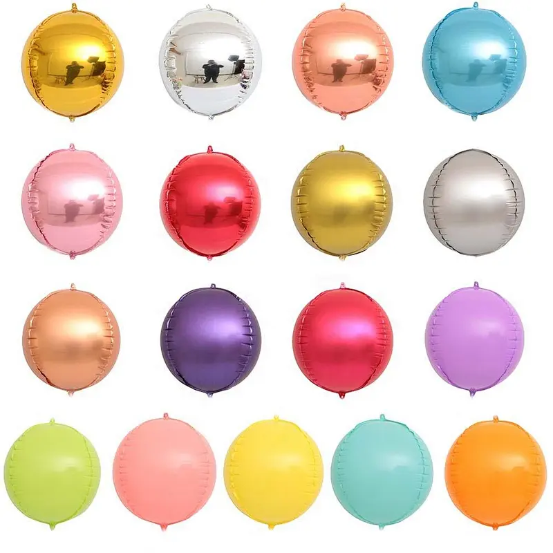 Party Helium Air Round Shape Aluminium Ballon Globos 18 inch Metal Blue Rose Gold Silver 4D Foil Balloon
