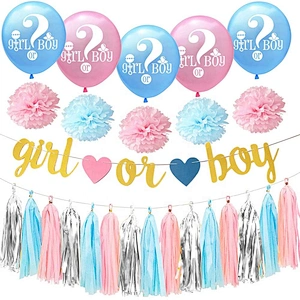 Cheap Giant Celebration Babyshower Gifts Latex Pink and Blue Confetti Globos Boy or Girl Round Ballon Baby Shower Balloon Set