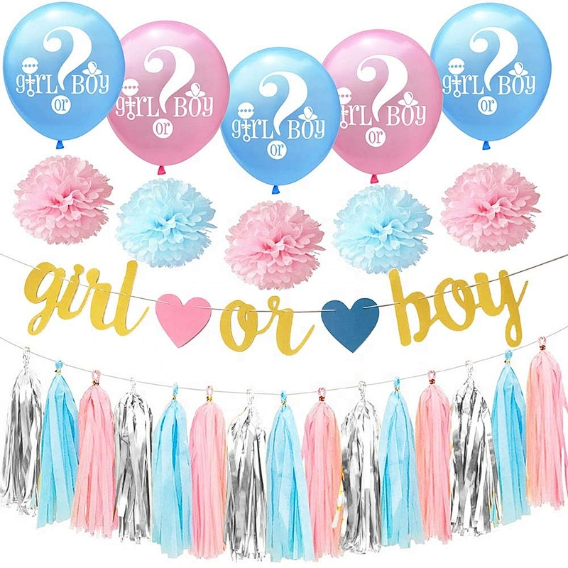 Cheap Giant Celebration Babyshower Gifts Latex Pink and Blue Confetti Globos Boy or Girl Round Ballon Baby Shower Balloon Set