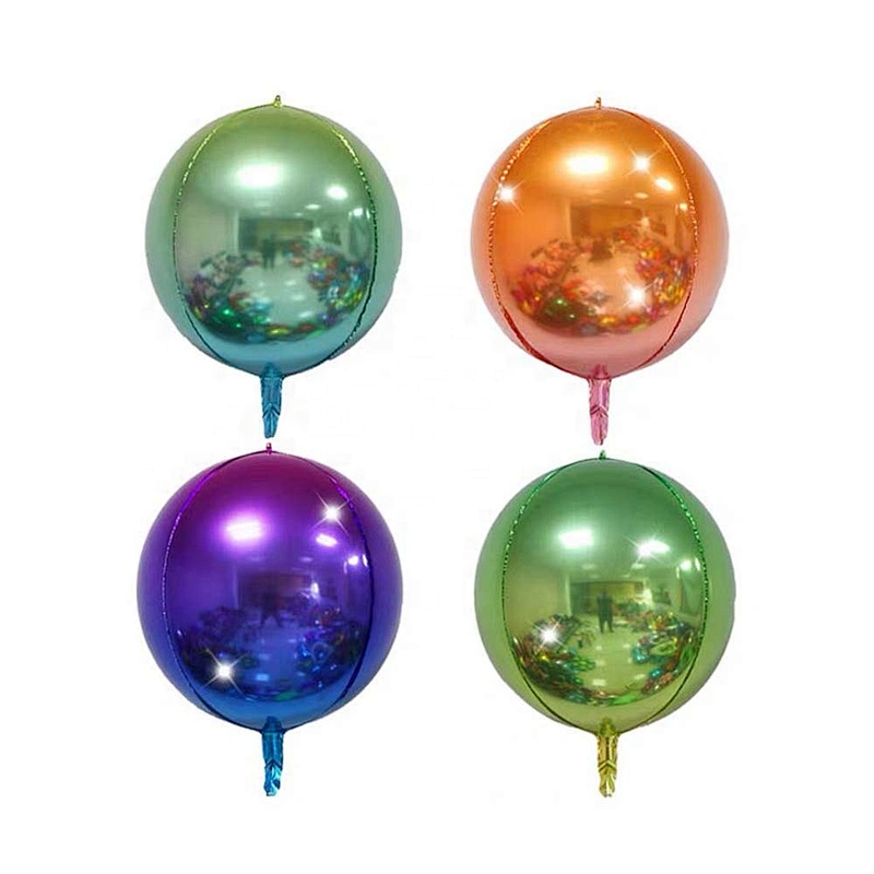 Party Helium Air Round Shape Aluminium Ballon Globos 18 inch Metal Blue Rose Gold Silver 4D Foil Balloon