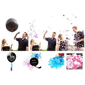 Cheap Giant Celebration Babyshower Gifts Latex Pink and Blue Confetti Globos Boy or Girl Round Ballon Baby Shower Balloon Set
