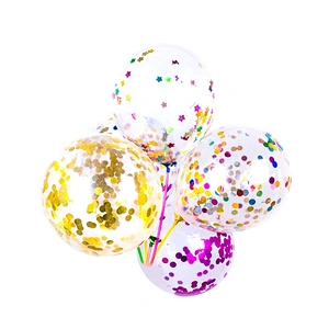 Big Round Latex Happy Birthday Party Transparent Helium Confetti Baloons Balloon