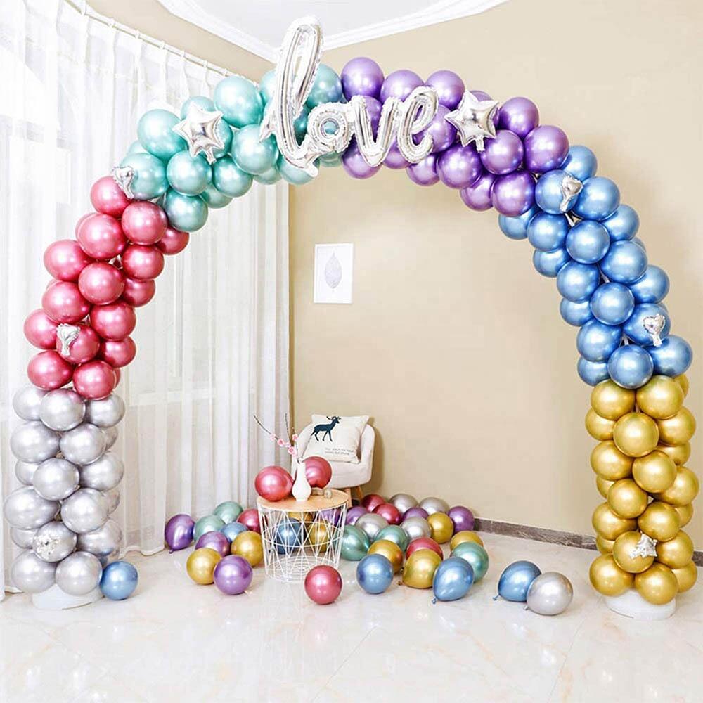 China Air Chrome Balloon Colorful Round Rainbow Latex Ballon Decoration Happy Anniversary Set for Wedding Party