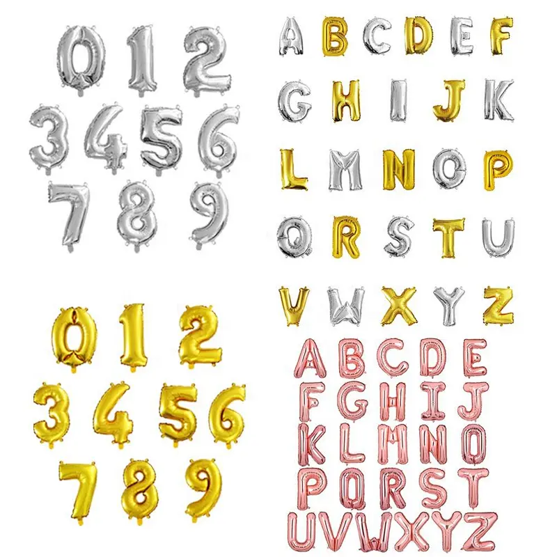 Air Helium Happy Birthday Letter Party Decoration Foil Balloon Banner Set