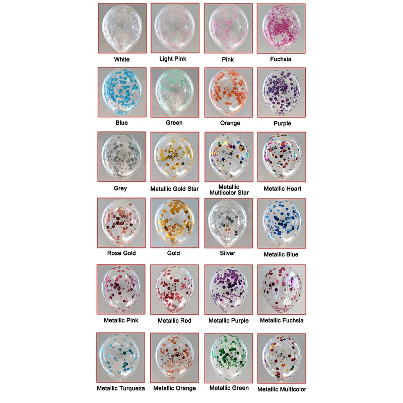 Wholesale Party Latex Clear Globos Set Pink Rose Gold Silver Gold Confetti Balloon Ballon