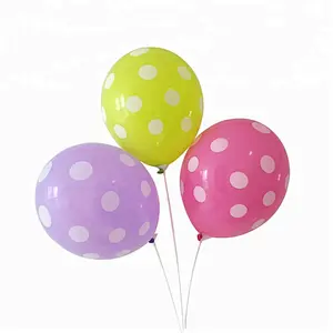 Birthday / Wedding Decoration 12 / 36 inch Latex Balloons White Polka Dotted with Print