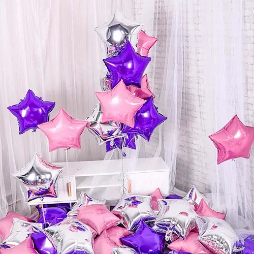 Mini Inflatable Air Helium Decoration Pink Foil Star Shaped Balloon for Party