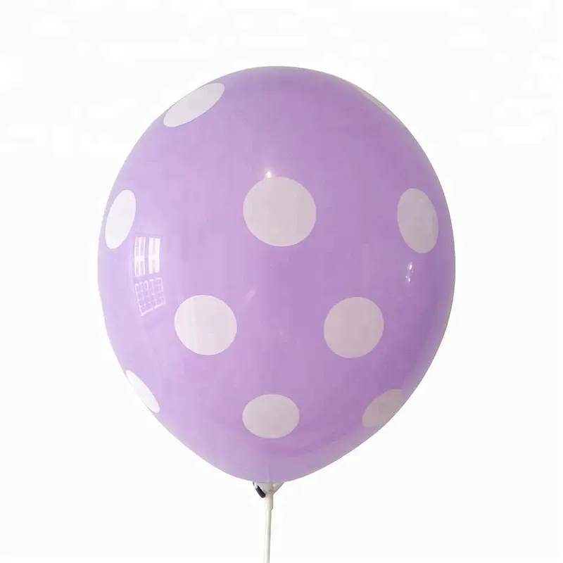 12 Inch Polka Spots Helium Small Round Shaped Latex Balloon