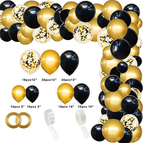 DIY Decoration Birthday Wedding Party Supplies Black Gold and Rose Gold Latex Balloon Ballon Stand Arch Garland Kit Set for Sale