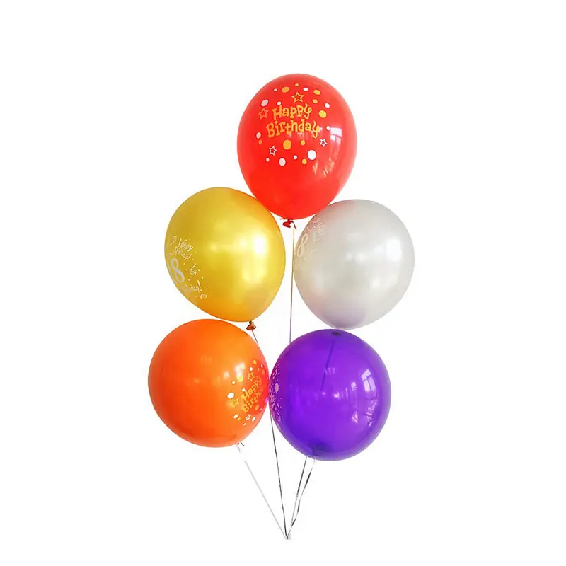12 Latex Custom Made Metallic Silver Purple Blue Orange Balon Print Logo Balloon with Logo