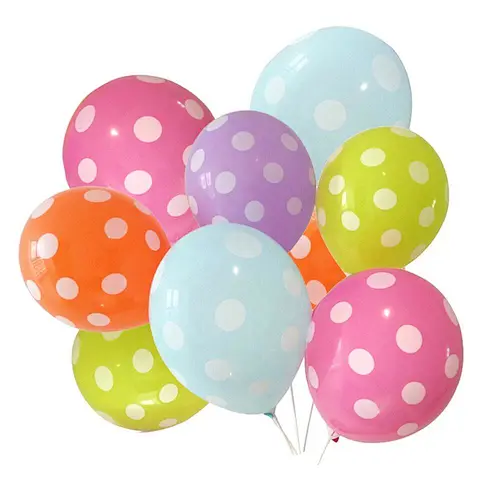 Latex Helium Party Transparent Clear Personalised Logo Ballon Print White Pink Black Yellow Polka Dot Balloons with Dots Logo
