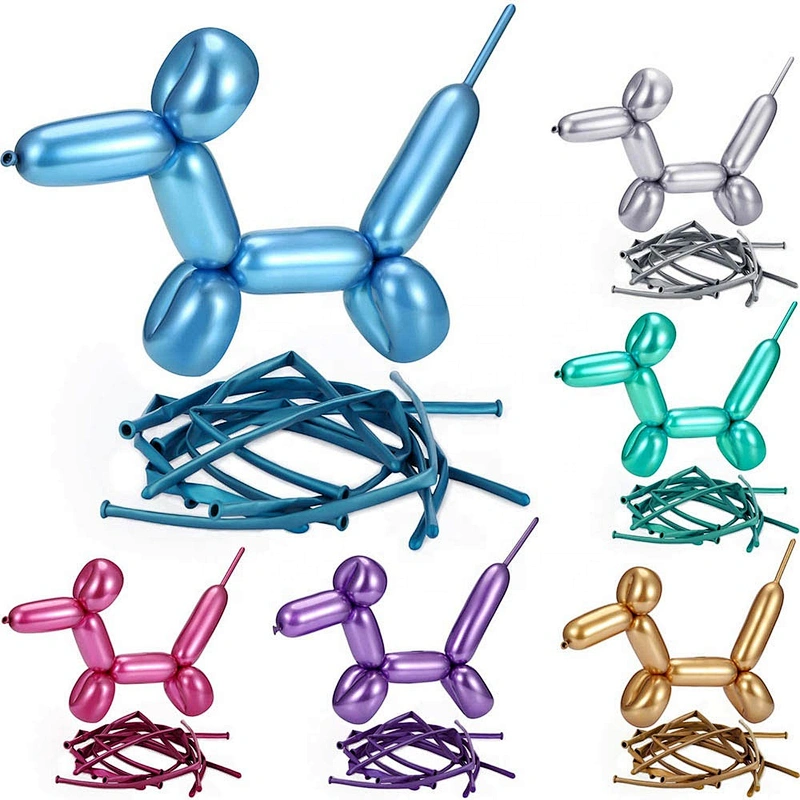 Eco Friendly Toy Large Giant Knitting Shape Diy Twisting Modeling Ballon Rainbow Metallic Twisty Long 270 Chrome Balloon