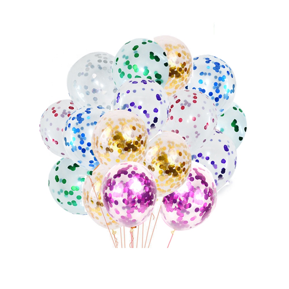 Party Latex 12 18 36 inch Clear Transparent Ballon Globos Pink Blue White Rose Gold Confetti Balloon Set with Tassels