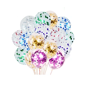 Party Latex 12 18 36 inch Clear Transparent Ballon Globos Pink Blue White Rose Gold Confetti Balloon Set with Tassels