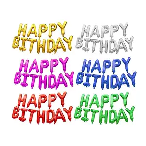 Air Helium Happy Birthday Letter Party Decoration Foil Balloon Banner Set