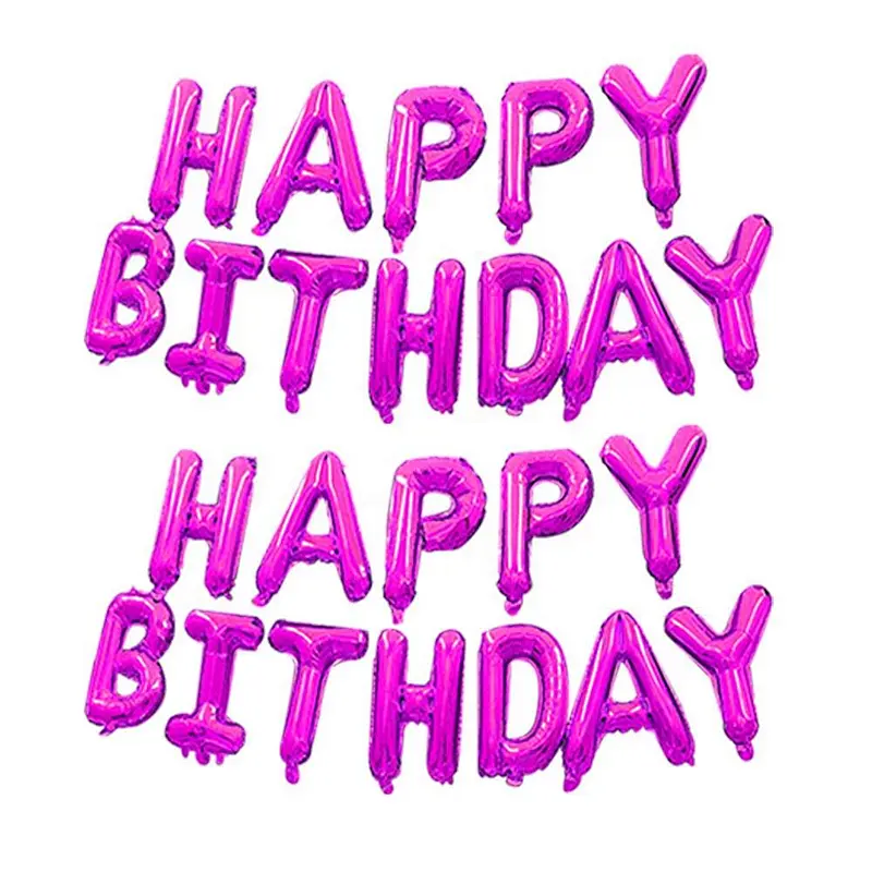 Air Helium Happy Birthday Letter Party Decoration Foil Balloon Banner Set