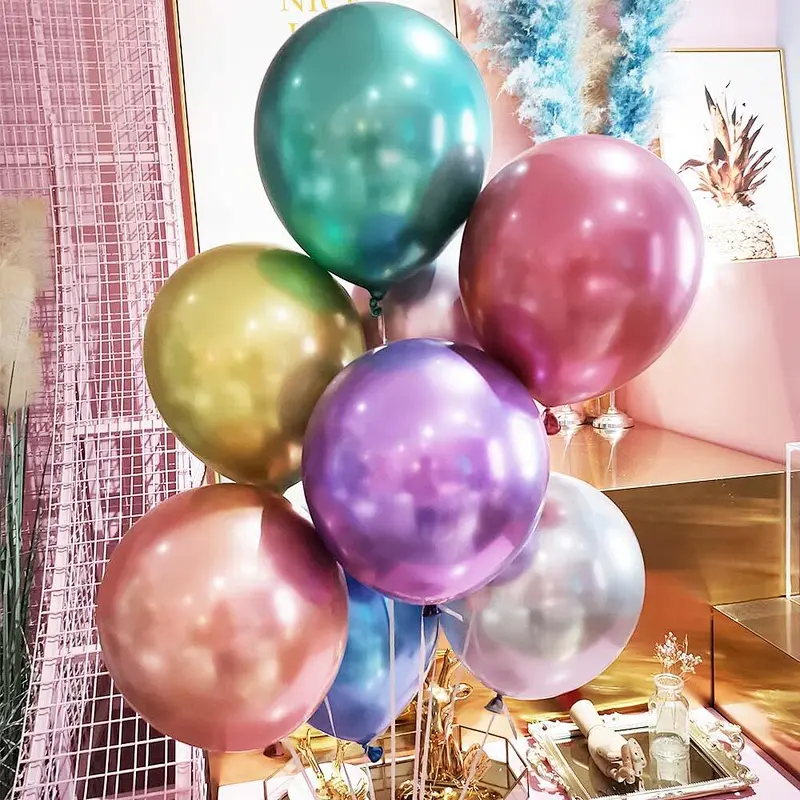 Jumbo 10inch 1.8 grams and 12inch 2.8g Thick Natural Latex Ballon Round Standard Metallic Pearl White Red Party Balloon in Bulk
