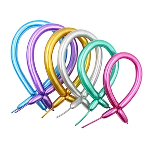 Eco Friendly Toy Large Giant Knitting Shape Diy Twisting Modeling Ballon Rainbow Metallic Twisty Long 270 Chrome Balloon