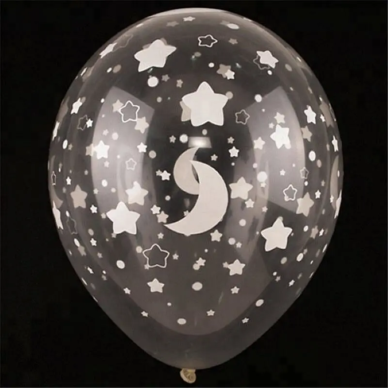 Custom Made Round 12 18 36 inch Helium Printed Ballon Pink Happy Birthday Number Printing Latex Clear Transparent Balloons