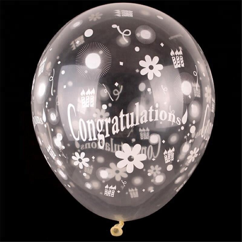 Custom Made Round 12 18 36 inch Helium Printed Ballon Pink Happy Birthday Number Printing Latex Clear Transparent Balloons