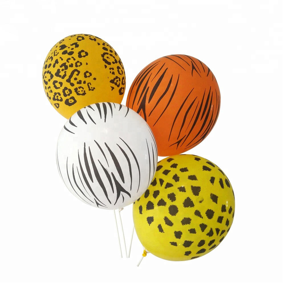Inflatable Air Helium Latex Paint DIY Cartoon Anime Globos Cow / Zebra / Tiger Striped / Paw Animal Printed Ballon Balloon