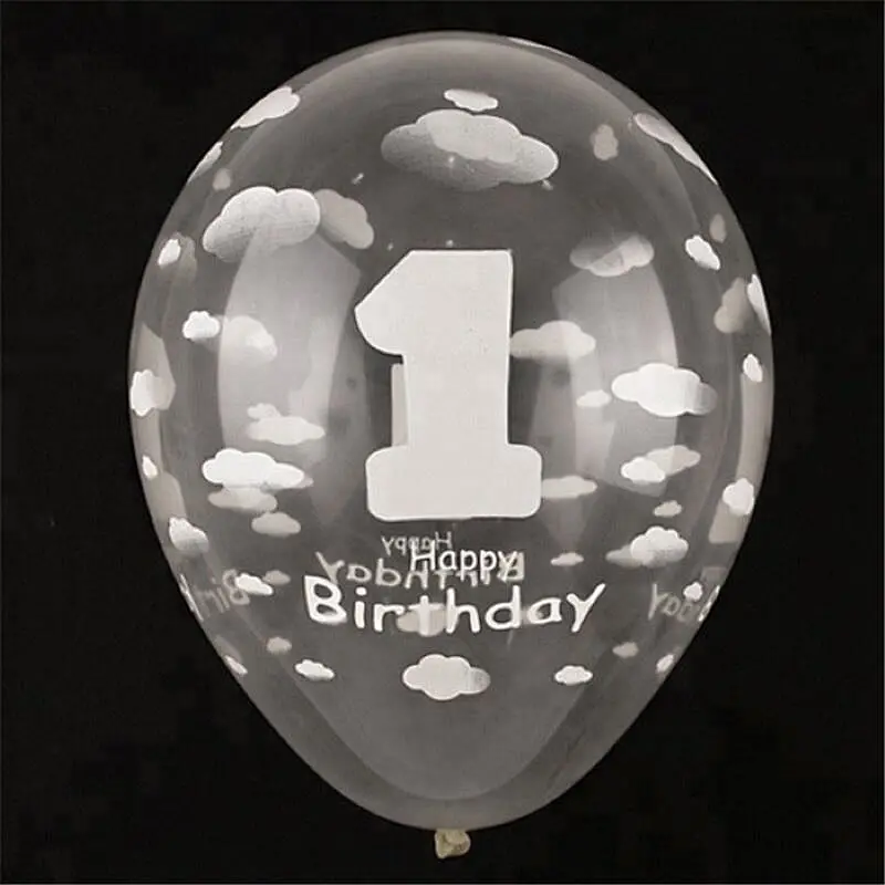 Custom Made Round 12 18 36 inch Helium Printed Ballon Pink Happy Birthday Number Printing Latex Clear Transparent Balloons