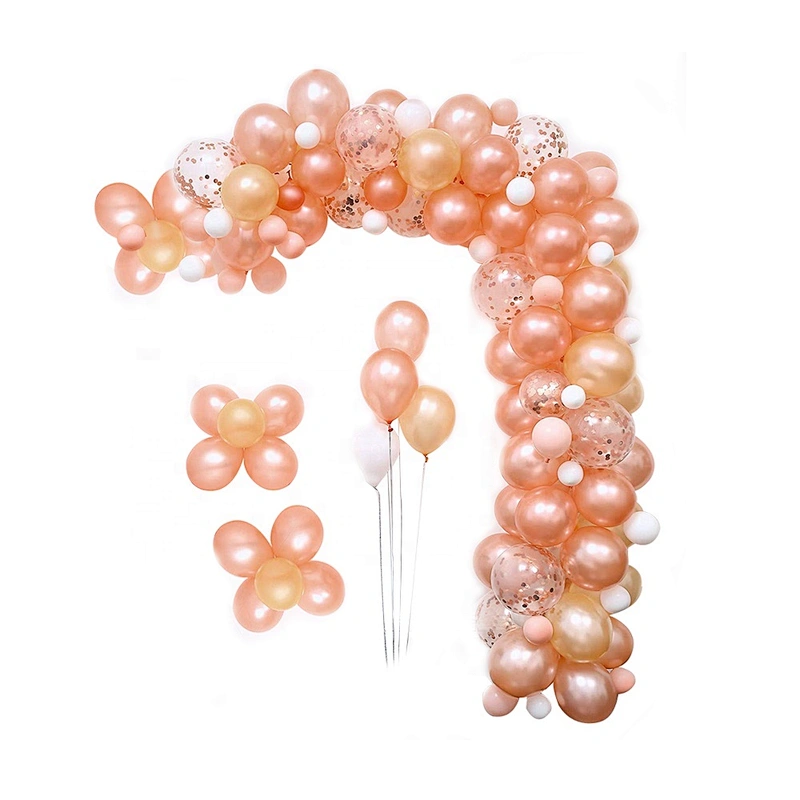 30 Pack 1 Birthday Party Decoration Wall Ballon 5 9 inch 12'' Balloon Round Metallic Rose Gold Balon Bouquet Garland Arch Kit