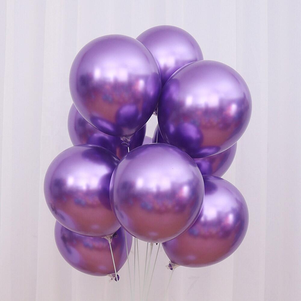 Latex Helium Metallic Balloon Happy Birthday Party Decoration Baloon Chrome Ballon Blue 12 inch Globos Set