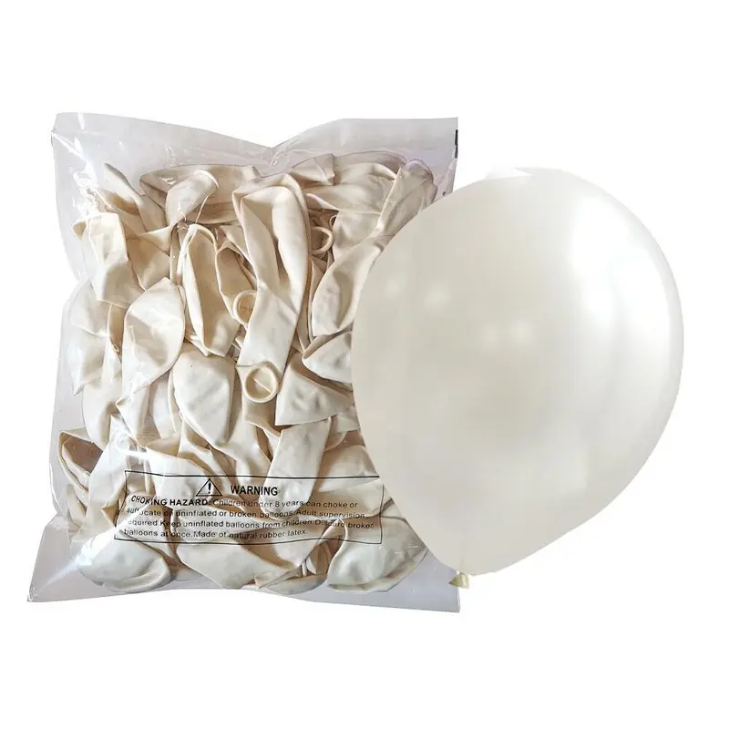 Jumbo 10inch 1.8 grams and 12inch 2.8g Thick Natural Latex Ballon Round Standard Metallic Pearl White Red Party Balloon in Bulk