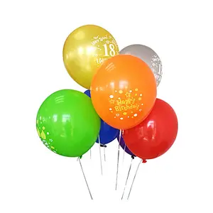 12 Latex Custom Made Metallic Silver Purple Blue Orange Balon Print Logo Balloon with Logo