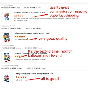 China Manufacturer Selling Price Type of Metal Metalized Giant Inflatable Helium Latex Metallic Colors Chrome Ballon Balloon
