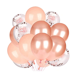 Chinese Party Decoration Pink Rose Gold 12 18 inch Confetti Balloon Balon for Birthday