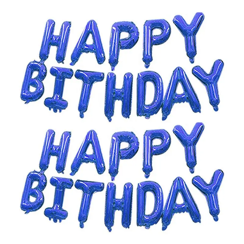 Party Decoration Helium Metallic Gold Happy Birthday Letter Foil Ballon Set