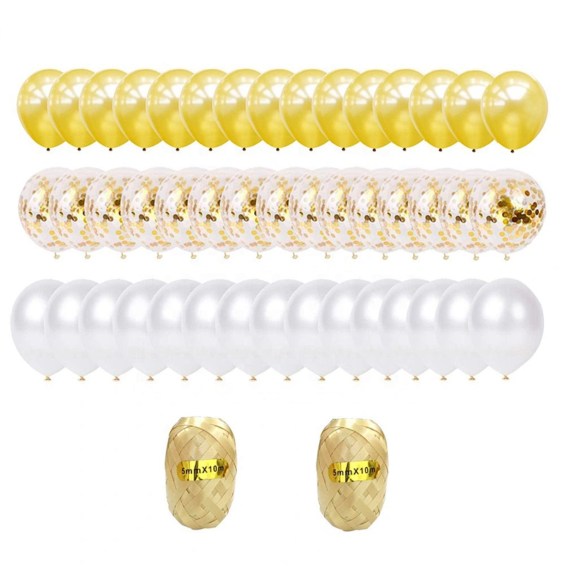 45pcs Pack 12 inch Decoration Globos Ballon Helium Latex Rose Gold Confetti Party Balloon Set