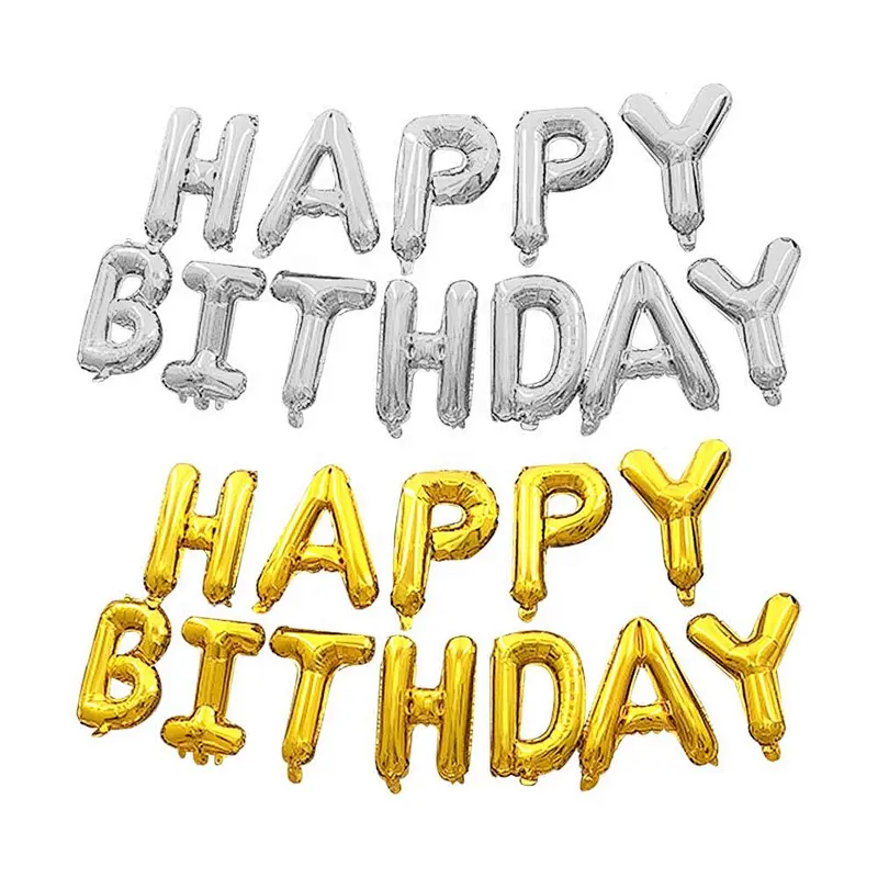 Air Helium Happy Birthday Letter Party Decoration Foil Balloon Banner Set